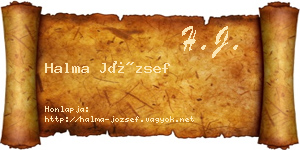Halma József névjegykártya